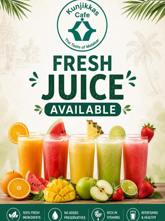 A line-up of freshly pressed fruit juices