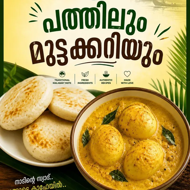 Idiyappam string hoppers served with egg curry